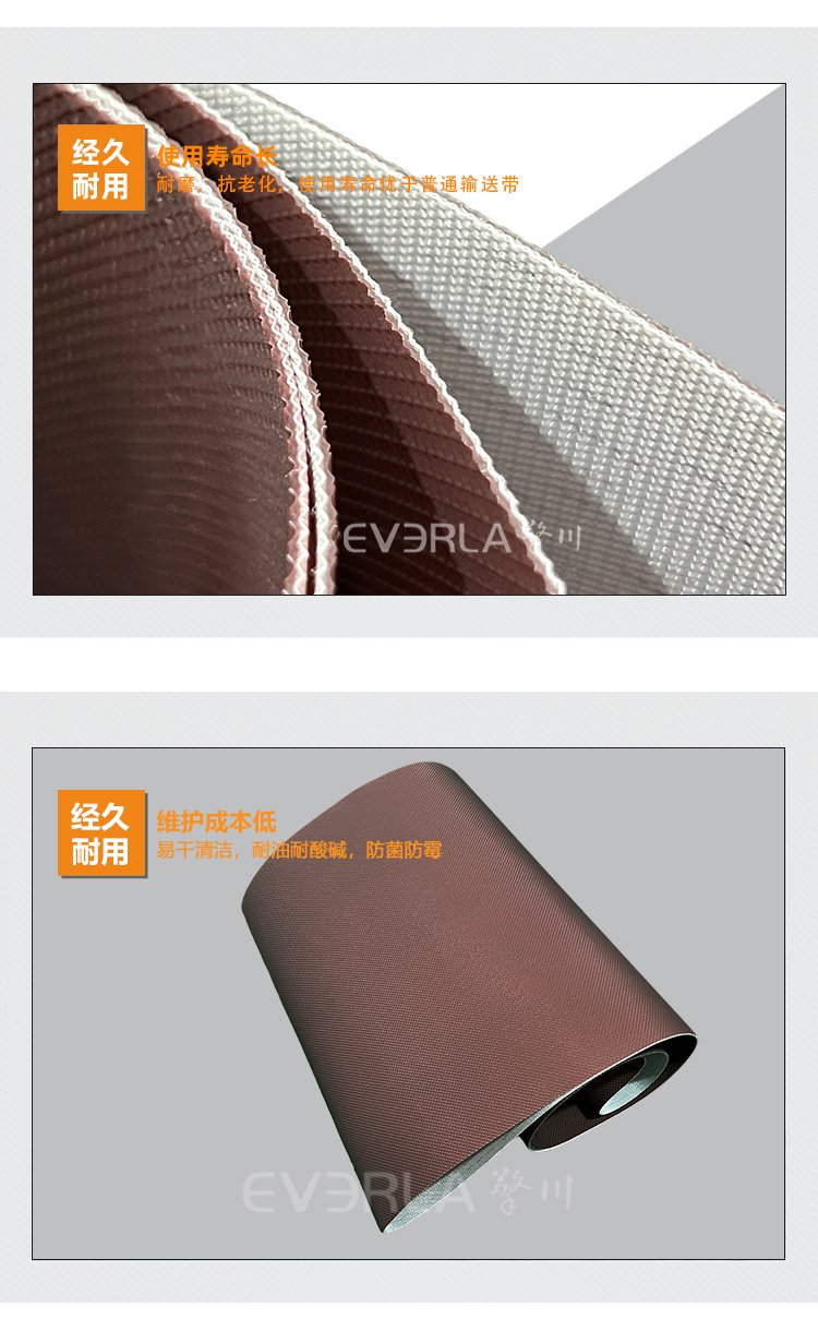 咖啡色鉆紋PU輸送帶
