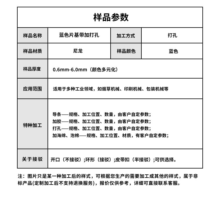 藍色片基帶打孔